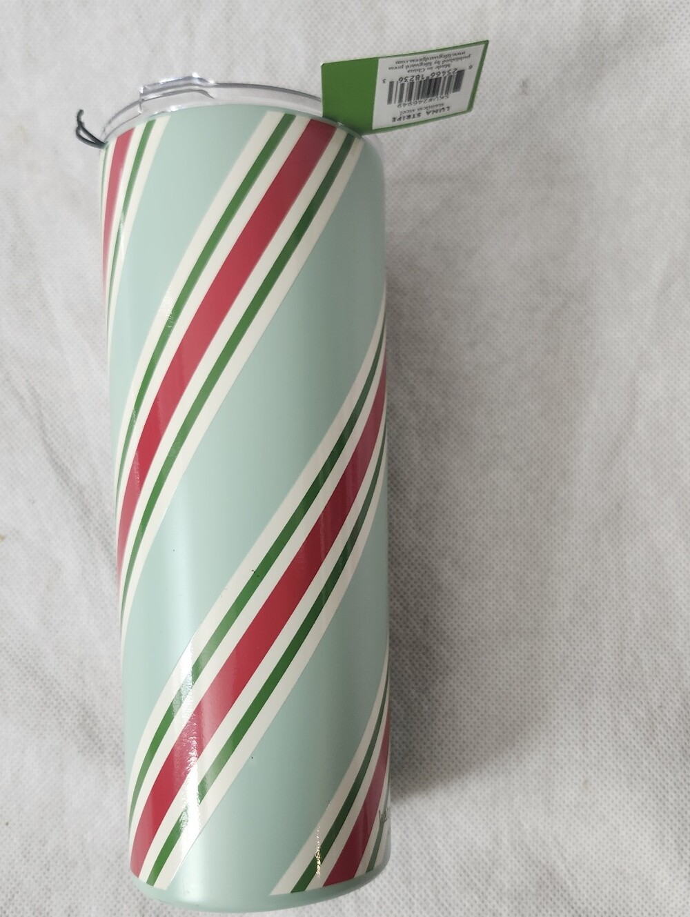 Kate Spade Christmas Stainless Steel Mug 24oz Travel Tumbler In Luna Stripe